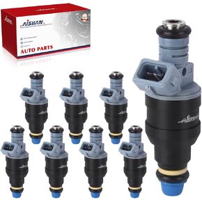 8PCS Fuel Injectors 4 Holes Compatible with Chevy Camaro Caprice Corvette Impala Ford F250 F350 Mustang E-350 Econoline Pontiac Firebird GTO Replace# 0280150947 0280150965 ‎0280155715