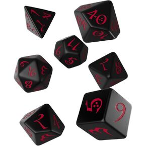 Q-Workshop Classic RPG Black & Red Dice Set (7), Multicolor