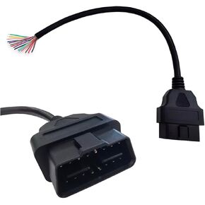 16 Pins J1962 OBD OBD-II Male Connector to Open Plug Wire, 30cm/12 DIY Mobley USB Adapter, OBD Diagnostic Extension Replacement Cable OBDII Pigtail for Vehicle DIY