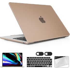 for MacBook Air 15 inch Case 2023 2024 Release M3 A3114 M2 A2941 with Liquid Retina Display & Touch ID, [Sturdy Shockproof] Hard Shell with Screen Protector & Webcam Cover, Haze Blue