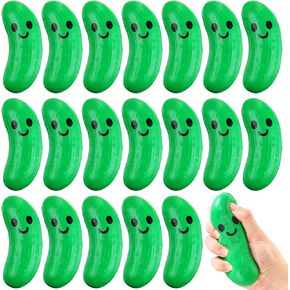 10 Pcs Food Stress Balls Funny Inspirational Stress Toys Gifts Squeezable Foam Stress Relief Balls for Adult Employee Teacher Party Favors (Pickle)