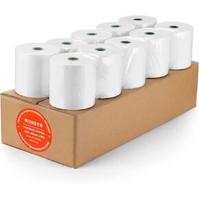 MUNBYN 2 1/4" x 50' Thermal Paper (50 Rolls), BPA Free Receipt Paper, 58mm Thermal Receipt Paper Fits All 58mm Thermal POS Printer, Square Terminal Credit Card Machines thick enough printers clearly