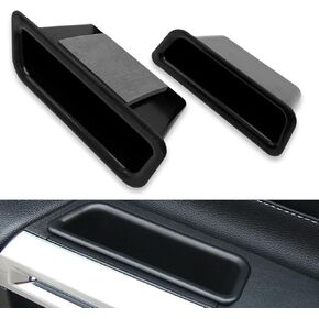 2 PCS Car Door Side Storage Compartment, Mobile Phone Tissue Earphones Card Lighter ABS Storage Container Tray, Grab and Go Plug-in Fill Organizer, Compatible with 15-21 Ford Mustang (Black)