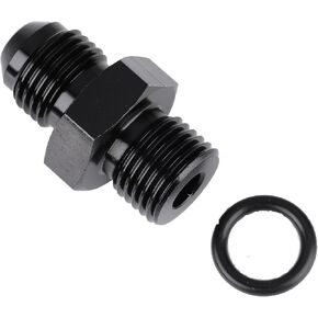 6AN Flare to AN6 ORB Male O-Ring Fitting Converter مناسب لسكك الوقود، مبرد الزيت، مضخة الوقود، منظم ضغط الوقود، فلتر الوقود، الألومنيوم الأسود قطعة واحدة in Kuwait