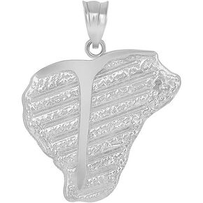 Solid 925 Sterling Silver T-bone Beef Steak Pendant
