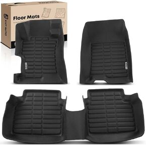 YHTAUTO Floor Mats Fit 2008-2012 Honda Accord, TPE All Weather Car Mats Waterproof Anti-Slip Odorless Floor Liner, Interior Car Accessories Front & 2nd Row Liner