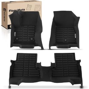 YHTAUTO Floor Mats Fit 2013-2016 Ford Kuga, TPE All Weather Car Mats Waterproof Anti-Slip Odorless Floor Liner, Interior Car Accessories Front & 2nd Row Liner