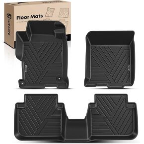 YHTAUTO Floor Mats Fit 2008-2012 Honda Accord, TPE All Weather Car Mats Waterproof Anti-Slip Odorless Floor Liner, Interior Car Accessories Front & 2nd Row Liner