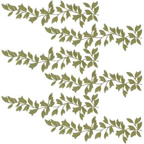 WEBEEDY 6 PCS Lace Forest Leaves Vine Patches Iron on Patches Embroided Applique Leaf Pattern Sequin Appliques Trims Embellishment Decoration for DIY Costume Art Craft Projects, Green