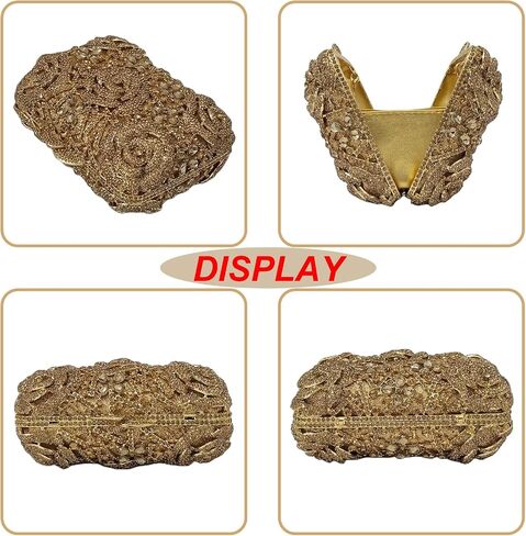 Five Rose Flowers Box Crystal Clutch Elegant Formal Wedding Bridal Evening Bags for Women Rhinestone Handbags Purse in Kuwait