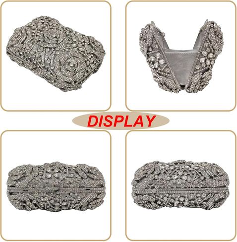 Five Rose Flowers Box Crystal Clutch Elegant Formal Wedding Bridal Evening Bags for Women Rhinestone Handbags Purse in Kuwait