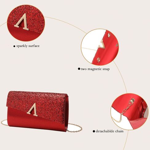 Glitter Evening Clutch Purse for Women Sparkly Shiny Handbag Ladies Wedding Prom Purse with Detachable Chain 4 Pieces Rhinestone Jewelry Set in Saudi Arabia