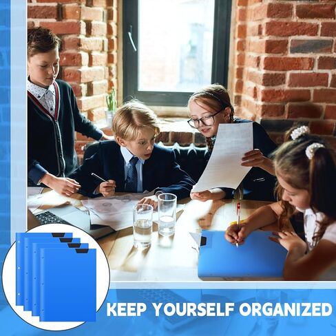 PerKoop 36 مجلدًا أزرقًا مجمعًا مع 3 فتحات تناسب 3 حلقات، مجلد جيبين من البلاستيك المغطى باللون الأسود، مجلدات الواجبات المنزلية، مجلدات المدرسة، خذ المجلدات المنزلية للطلاب للعودة إلى اللوازم المدرسية in Kuwait