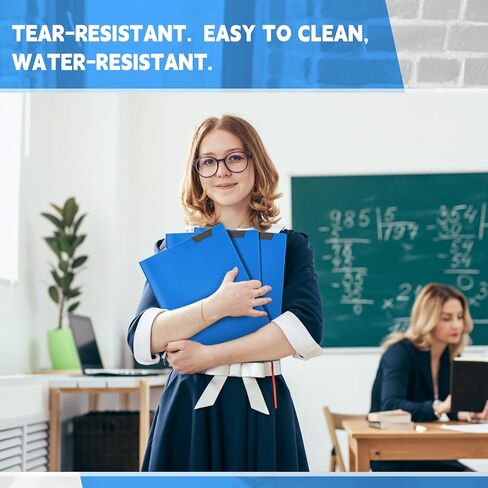 36 قطعة من المجلدات البلاستيكية من PerKoop مع علامات تبويب ومشابك شوكية، مجلدين للجيب، مجلدات شديدة التحمل مع مجلدات شوكية ملونة بحجم حرف قابل للكتابة للمكتب (أزرق) in Kuwait