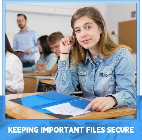 36 قطعة من المجلدات البلاستيكية من PerKoop مع علامات تبويب ومشابك شوكية، مجلدين للجيب، مجلدات شديدة التحمل مع مجلدات شوكية ملونة بحجم حرف قابل للكتابة للمكتب (أزرق) in Kuwait