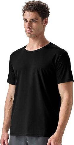 Men's 2 Pack Lightweight Crew Neck Athletic Running Short Sleeve T-Shirts Breathable Gym Workout Tee Shirts for Men in Saudi Arabia