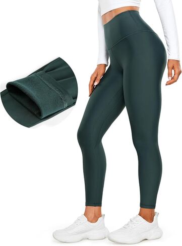 سروال يوجا نسائي عالي الخصر مبطن بالصوف من CRZ YOGA مقاس 25 بوصة - شتوي دافئ سميك حراري ناعم للتمرينات اليوغا in Kuwait