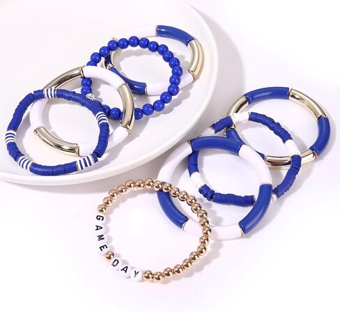 سوار يوم اللعبة لكرة القدم فريق الروح مجموعة أساور قابلة للتمدد من الخيزران الأكريليك أنبوب الإسورة سوار الكلية والمدرسة كرة القدم الرياضية مجوهرات إكسسوارات هدية in Kuwait