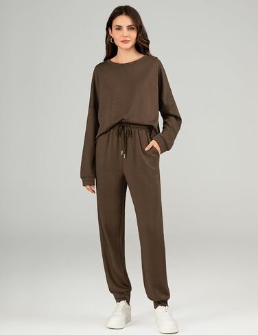 Meetjen Womens 2 Piece Outfits Sweatsuit Lounge Sets Fall 2024 Pullover Sweatshirts Sweatpants with Pockets Tracksuit in Saudi Arabia