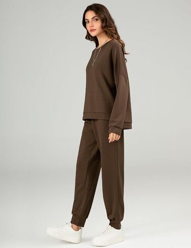 Meetjen Womens 2 Piece Outfits Sweatsuit Lounge Sets Fall 2024 Pullover Sweatshirts Sweatpants with Pockets Tracksuit in Saudi Arabia