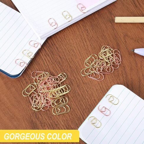 100Pcs Heart Paper Clips,Gold and Rose Gold Paper Clips,Paperclips Small,0.78 Inch Funny Personalized Mini Paper Clip for Office School Home Desk Organizers Gifts Idea in Saudi Arabia