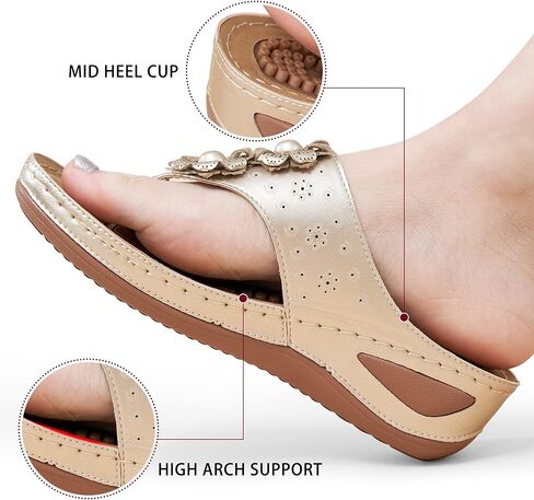 صنادل Ecetana النسائية ذات الكعب العالي: أحذية الشاطئ الصيفية الكاجوال المريحة والمناسبة للمشي والمشي للنساء in Kuwait