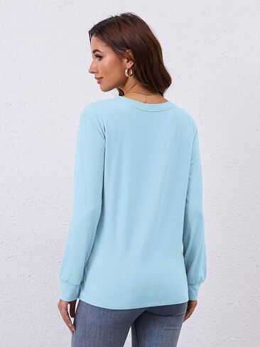 EADINVE Women Crewneck Long Sleeve Tops Fall Basic Long Sleeve T Shirts Casual Loose Fit Tunic Tees 2024 in Kuwait