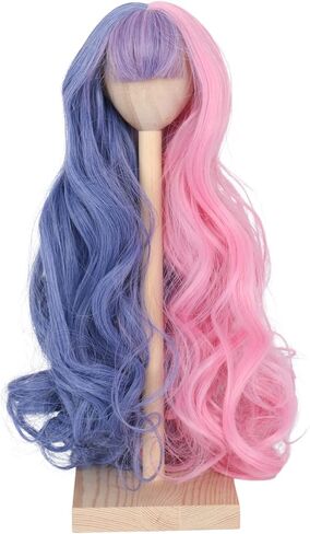 Miss U Hair 8-9 بوصة 1/3 1/4 BJD شعر مستعار لدمية MSD DOD Pullip Dollfie شعر مستعار لدمية DIY إكسسوارات يدوية (وردي أرجواني، 1/3) in Kuwait