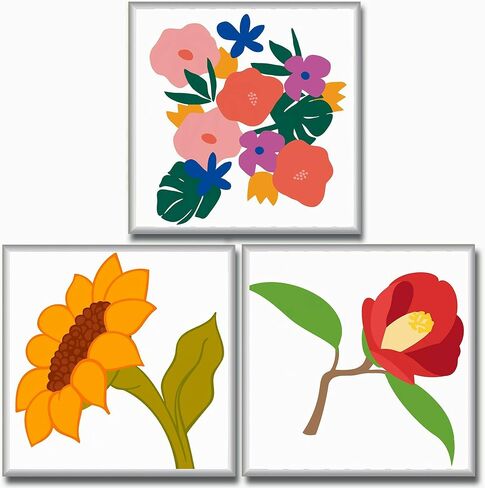 Hiolife 3 Pack Paint by Number Kits for Kids, 8X 8 inch Framed,Colorful Animals Oil Painting Kits for Girls and Boys, Painting Sets for Childrens,Home Wall Decor in Saudi Arabia