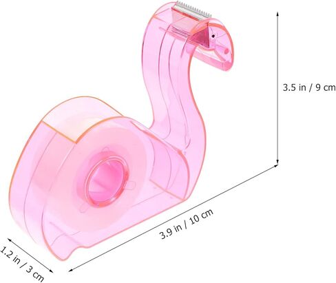 LUOZZY Tape Dispenser Cartoon Flamingos Tape Holder Portable Tape Cutter School Office Accessory - Pink in Saudi Arabia