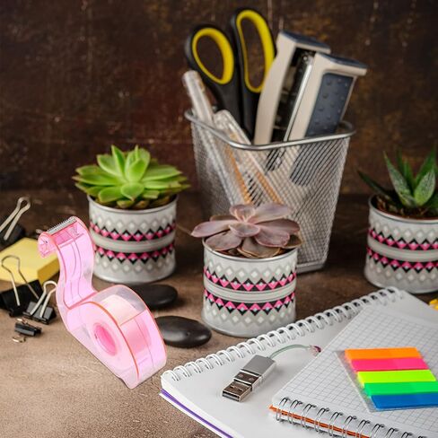 LUOZZY Tape Dispenser Cartoon Flamingos Tape Holder Portable Tape Cutter School Office Accessory - Pink in Saudi Arabia