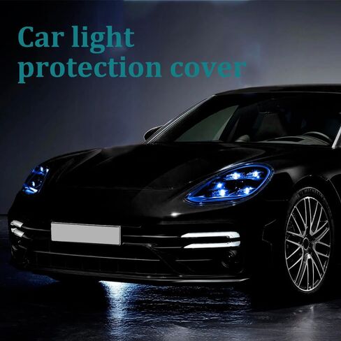 12×48 Inch Car Light Tint Film, Shiny Chameleon Headlights Tail Lights Fog Lights Films, Self Adhesive Vinyl Film Sticker Sheet Roll, Universal Auto Modification Cover for Most Models (Light Blue) in Kuwait