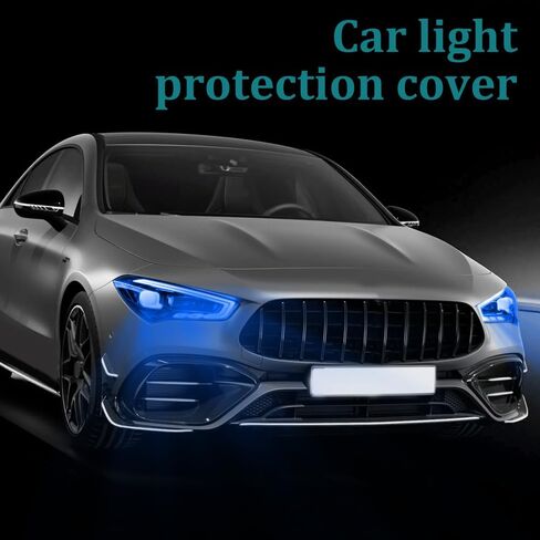 12×48 Inch Car Light Tint Film, Shiny Chameleon Headlights Tail Lights Fog Lights Films, Self Adhesive Vinyl Film Sticker Sheet Roll, Universal Auto Modification Cover for Most Models (Light Blue) in Kuwait
