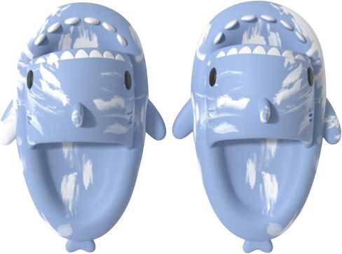 Cysincos Shark Slides for Women and Men Novelty Pillow Slippers Open Toe Slide Sandals Anti-Slip Beach Pool Shower Shoes with Cushioned Thick Sole in Saudi Arabia
