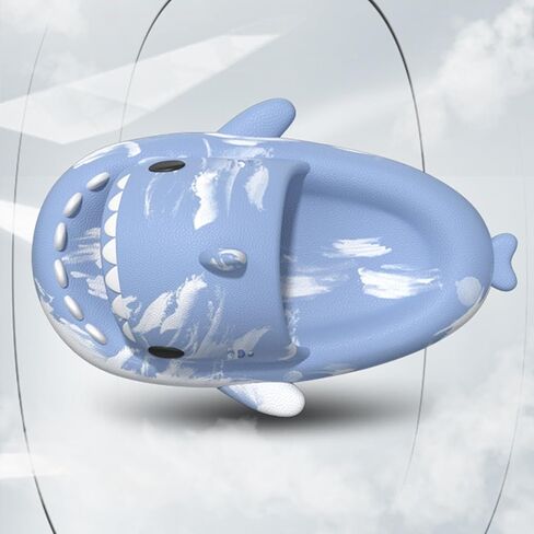 Cysincos Shark Slides for Women and Men Novelty Pillow Slippers Open Toe Slide Sandals Anti-Slip Beach Pool Shower Shoes with Cushioned Thick Sole in Saudi Arabia
