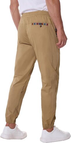 HOTake Mens Joggers Pants Elastic Waistband Khaki Pants Mens Drawstring Jogger with Signature Pockets in Saudi Arabia