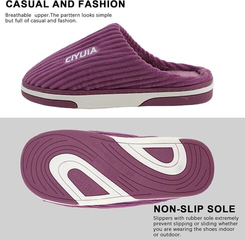 Men's and women's cotton slippers, autumn and winter warm home slippers, comfortable thick bottom non-slip plush slippers, suitable for indoor/outdoor in Saudi Arabia