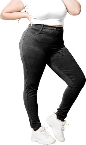 STRETCH IS COMFORT Pull-On Womens and Plus Size Jeggings High Waist Stretchy Jeans Cotton Blend Basic Denim Leggings | XS-5XL in Saudi Arabia