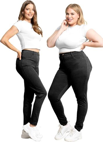 STRETCH IS COMFORT Pull-On Womens and Plus Size Jeggings High Waist Stretchy Jeans Cotton Blend Basic Denim Leggings | XS-5XL in Saudi Arabia