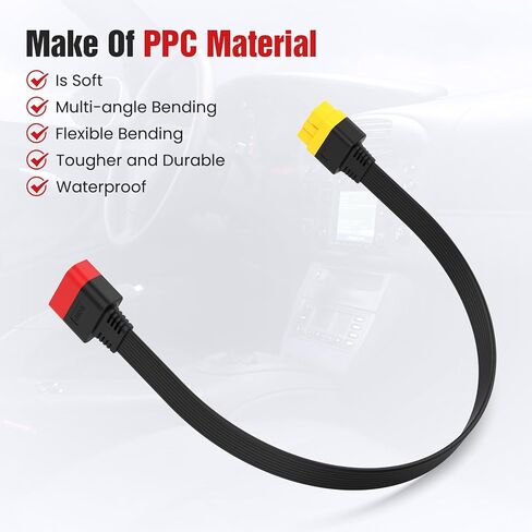 JDIAG obd2 تمديد كابل كامل 16pin ذكر إلى أنثى obdii تمديد كابل للسيارة obd التشخيص موسع سلك موصل رشاقته المواد (60 سنتيمتر/2ft) in Kuwait