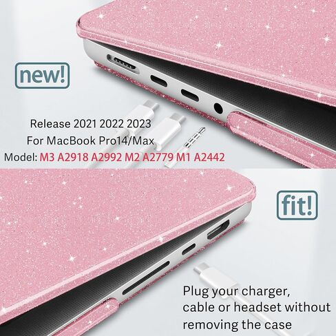 حافظة Mektron لجهاز M4 MacBook Pro مقاس 14 بوصة 2024 A3112 A3401 A3185 متوافقة مع 2023 M3 A2918 A2992 M2 A2779 2021 M1 A2442 Pro/Max غطاء لجهاز Mac Pro 14 بوصة مع شاشة Retina XDR، A-Gypsophila Pink in Saudi Arabia