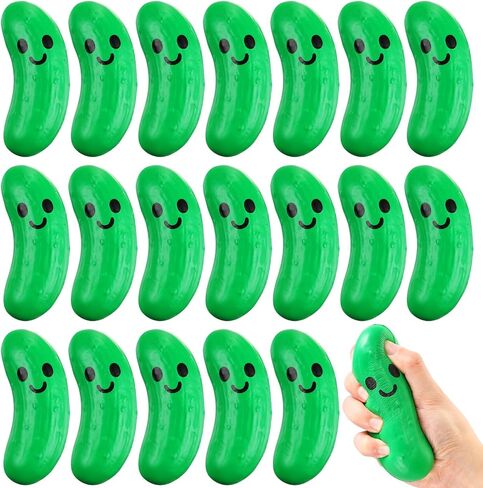 10 Pcs Food Stress Balls Funny Inspirational Stress Toys Gifts Squeezable Foam Stress Relief Balls for Adult Employee Teacher Party Favors (Pickle) in Kuwait