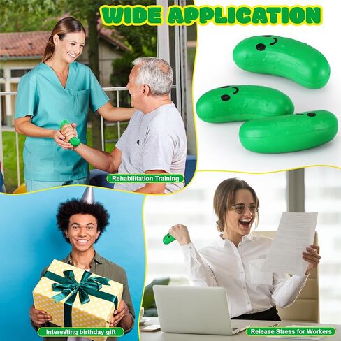 10 Pcs Food Stress Balls Funny Inspirational Stress Toys Gifts Squeezable Foam Stress Relief Balls for Adult Employee Teacher Party Favors (Pickle) in Kuwait