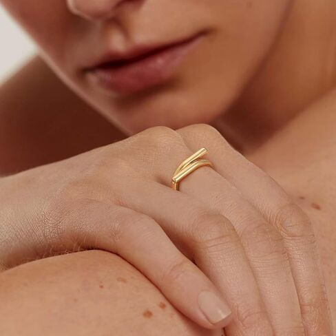 Gold Rings for Women Trendy 14K Gold Plated Cubic Zirconia Heart Cross Stackable Rings Simple Statement Rings Finger Gold Jewelry Gifts in Kuwait