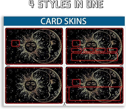 ملصقات بطاقة الائتمان ذات شريحة صغيرة من التارو، غطاء جلدي لبطاقة الخصم ومقاوم للماء ومضاد للتجاعيد وقابل للإزالة من الفينيل in Kuwait