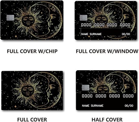 ملصقات بطاقة الائتمان ذات شريحة صغيرة من التارو، غطاء جلدي لبطاقة الخصم ومقاوم للماء ومضاد للتجاعيد وقابل للإزالة من الفينيل in Kuwait