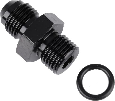 6AN Flare to AN6 ORB Male O-Ring Fitting Converter مناسب لسكك الوقود، مبرد الزيت، مضخة الوقود، منظم ضغط الوقود، فلتر الوقود، الألومنيوم الأسود قطعة واحدة in Kuwait