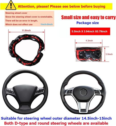 Bling Car Steering Wheel Cover, Non-Slip Elastic Stretch Leather Auto Steering Wheel Protector, Sparkling Diamond Vehicle Decor Accessories for Women Girls, Universal for Vehicles (Red) in Saudi Arabia