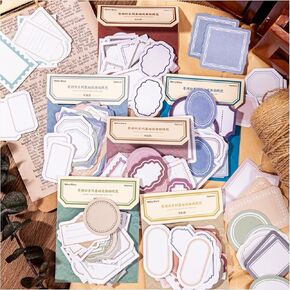 Diuhofart 180pcs Vintage Scrapbook Frames Stickers, 6 Pack Assorted Frames Journaling Stickers for Junk Journals, Scrapbooking Supplies, DIY Art Crafts