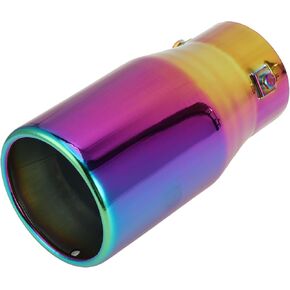 1 Pc Exhaust Tip 1.8" - 3.0" Inlet 3.9" Outlet 7.3" Length Tailpipe Universal Car Bolt on Stainless Steel Titanium Tone Rear in Saudi Arabia